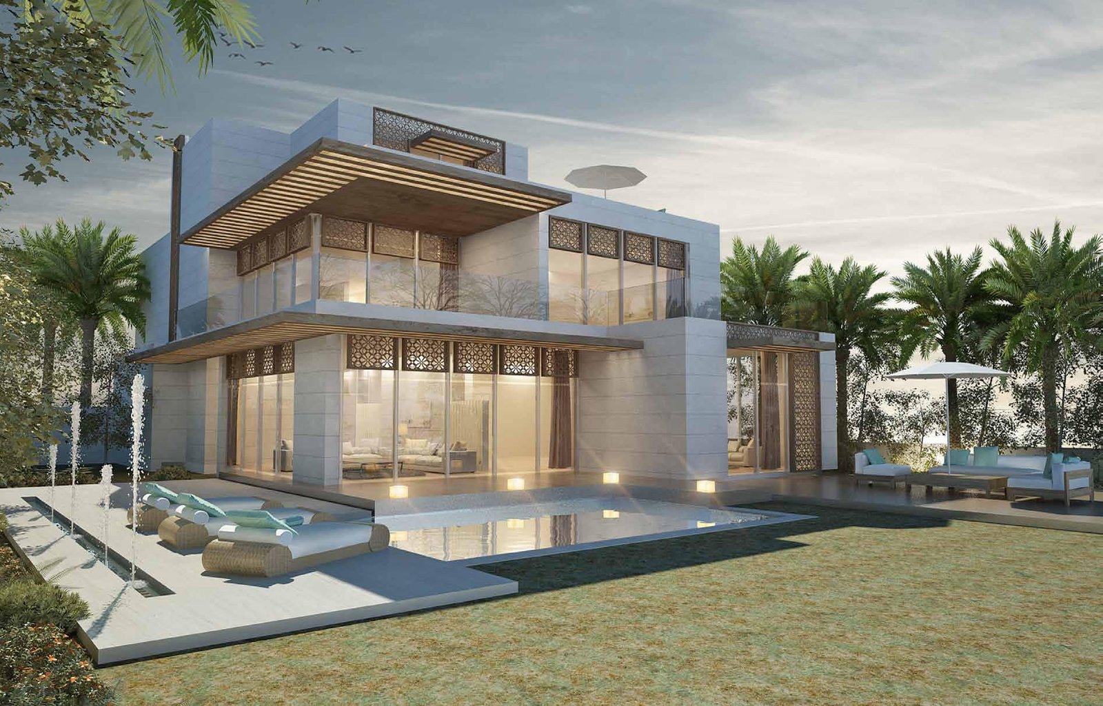Luxury beachfront villa with private pool at Nudra Villas, Saadiyat Island Abu Dhabi